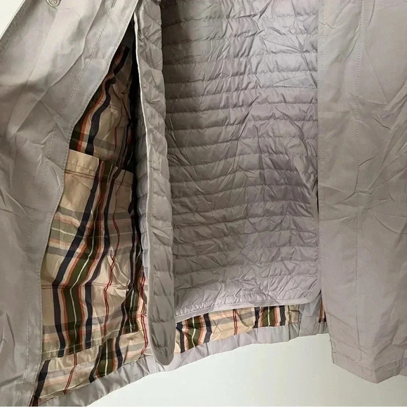 NWOT Eddie Bauer light grey down liner plaid lining jacket - Picture 5 of 11